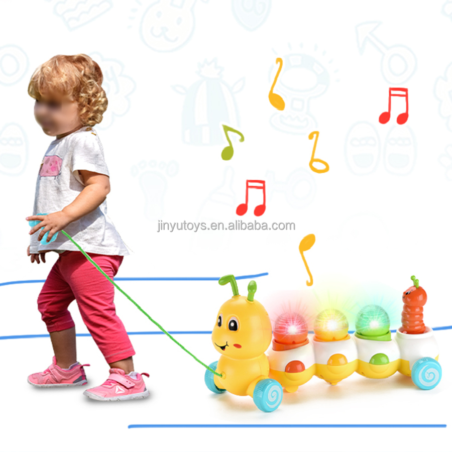 Baby Funny Animal Educational Baby Toys Electric Walking Animal Insect Pull Line Toys for Toddler With Light and Music