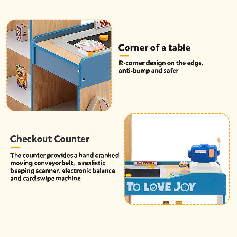 Supermarket Toys Kids Education Pretend Play Shopping Cash Register Table Pretend Toy Set for Children