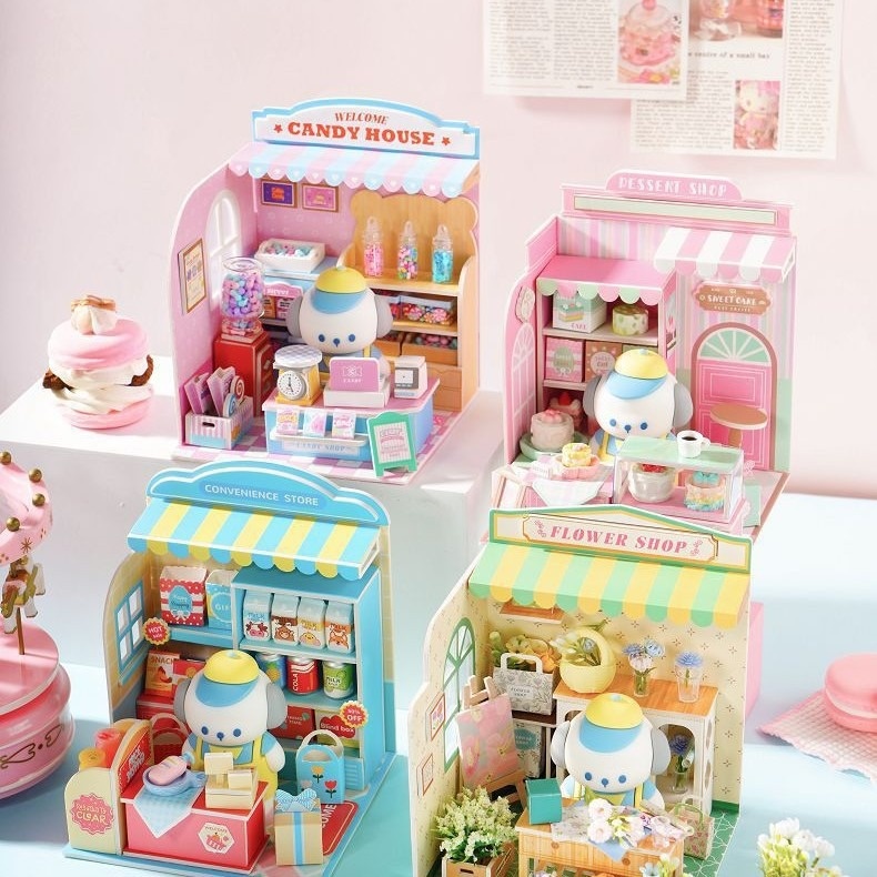 YD TOYS Baby 0-3 Months Children's Educational Eco-friendly Pretend Play Sweet Shop Assembly DIY Toy PVC Material Storage Box