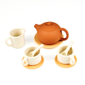 Ready to Ship Food Grade Silicone Tea Toy Set Suit for Children Afternoon Tea &amp; Dessert for Party &amp; House Toy