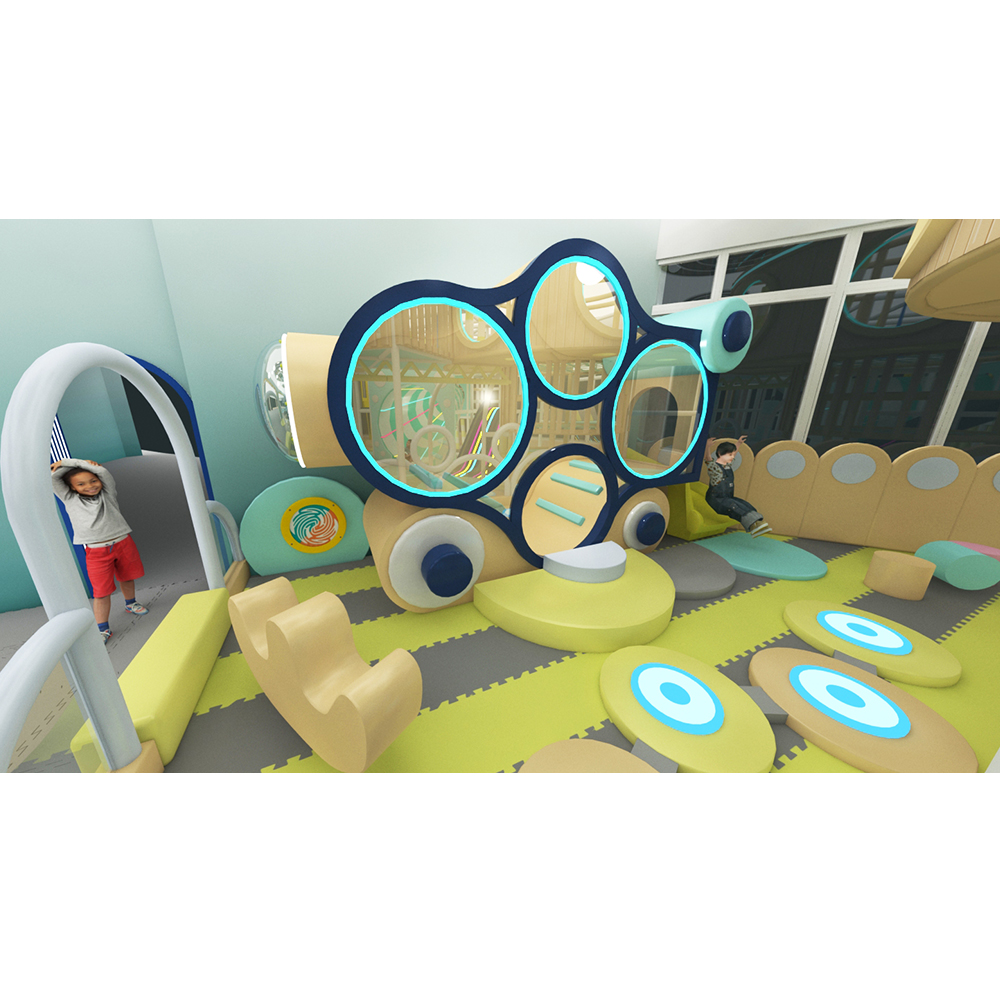 Kids Commercial Adventure Play Park Indoor Games with LED Horn Slide Climbing Eco-friendly Customized Color