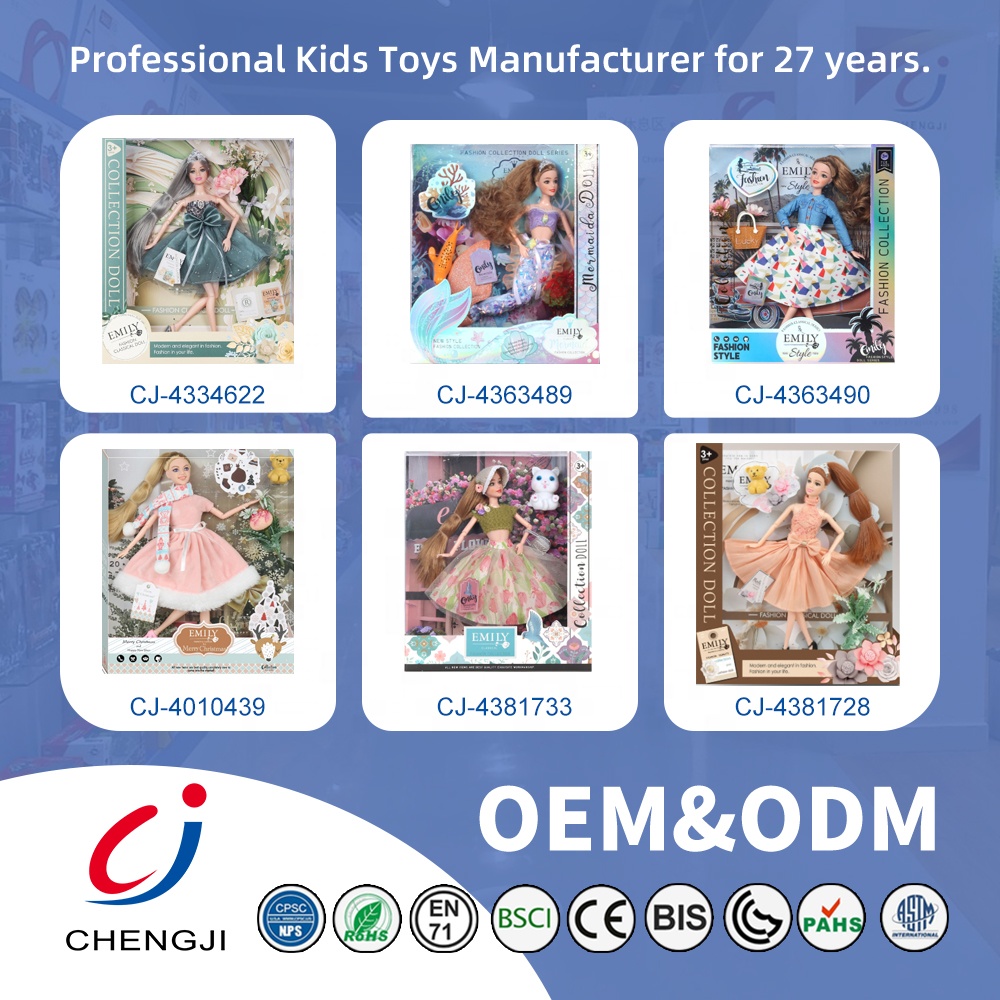 Chengji Ball Jointed Doll 11.5-inch Cute Plastic Princess Beauty Sweet Girl Pretend Play Kids Fashion Dancing Elf Emily Doll