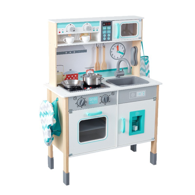 Cross-Border Direct Factory Sales Wood Children's Play Kitchen Toys for Boys and Girls Cooking Simulation Kitchenware Box