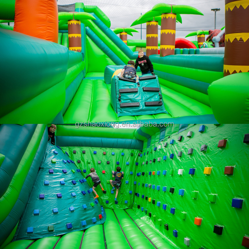 Adventure Inflatable Park Large Dinosaur Obstacle Course Bounce Park Theme Park Kids Adult Inflatable Amusement Games Playground