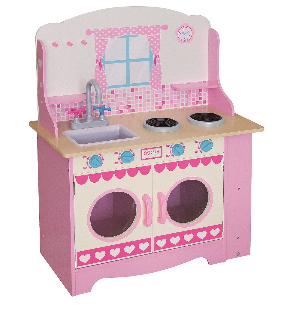 MDF Interactive Role Play Kitchen with Utensil Toy Cooking Set for Gifts and Boys