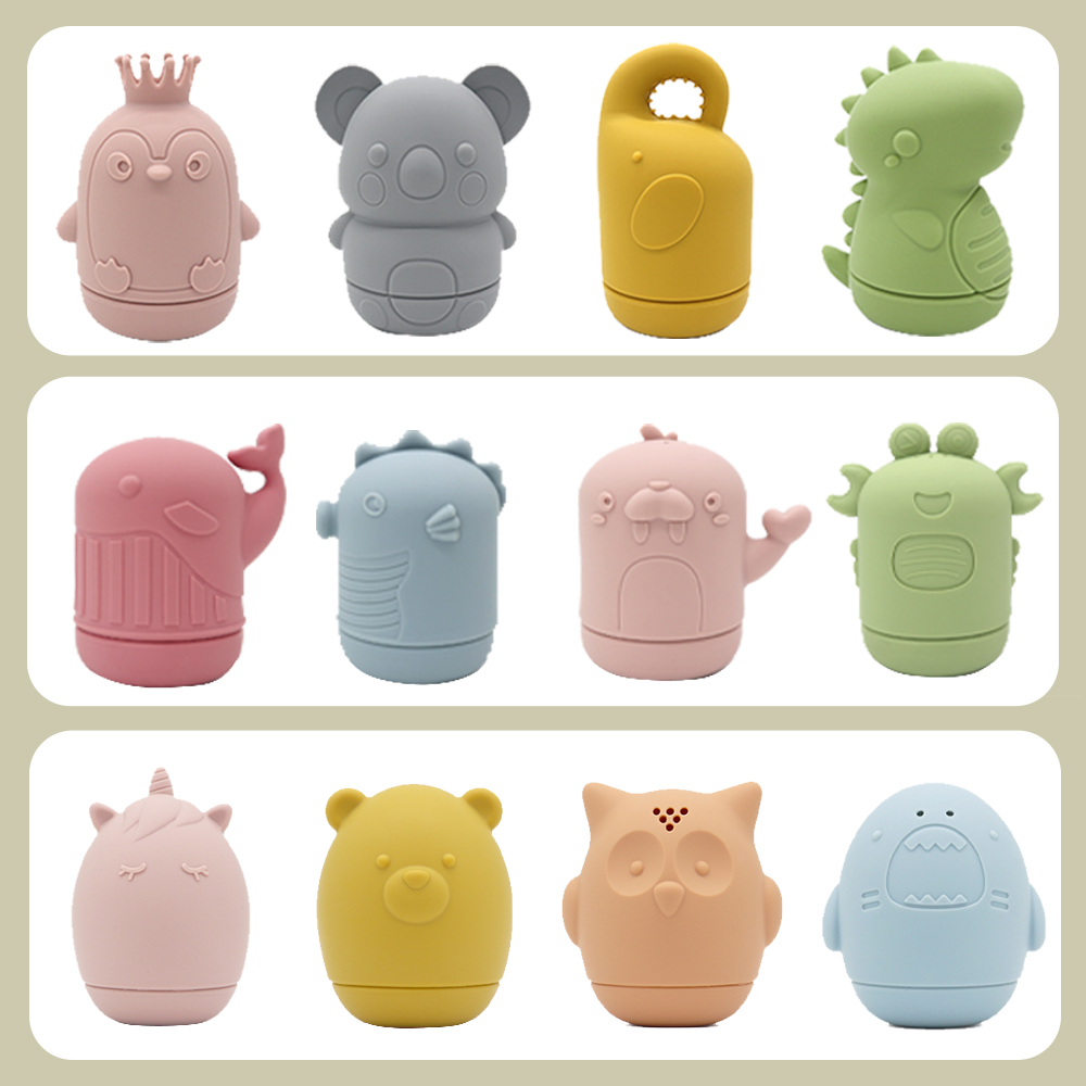 Melikey Montessori Educational Toy Kids Shower Water Toy Set Animal Toddler Bath Toys