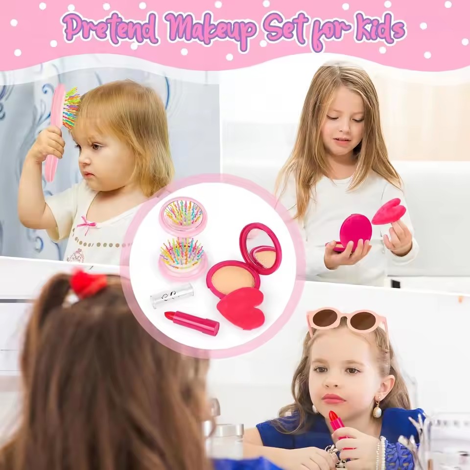 2026 Hot Sale New Realistic Children's Pretend Play Toy Fashion Handbag Shopping Pretend Play Portable Pretty Makeup Toys Set