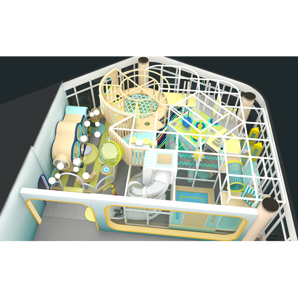 Kids Commercial Adventure Play Park Indoor Games with LED Horn Slide Climbing Eco-friendly Customized Color