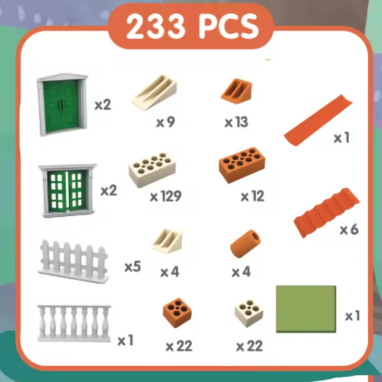 Children's DIY Plastic Reusable STEM Assemble House Pretend Cement Brick Construction Set Block Toys Construction Toys for Kids