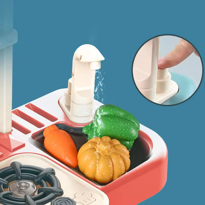 Kitchen Kids Toys Sets Pretend Spray Games 43pcs Mini Kitchen Toys Kids Real Cooking Sink Set Game Kitchen Toys For Kids
