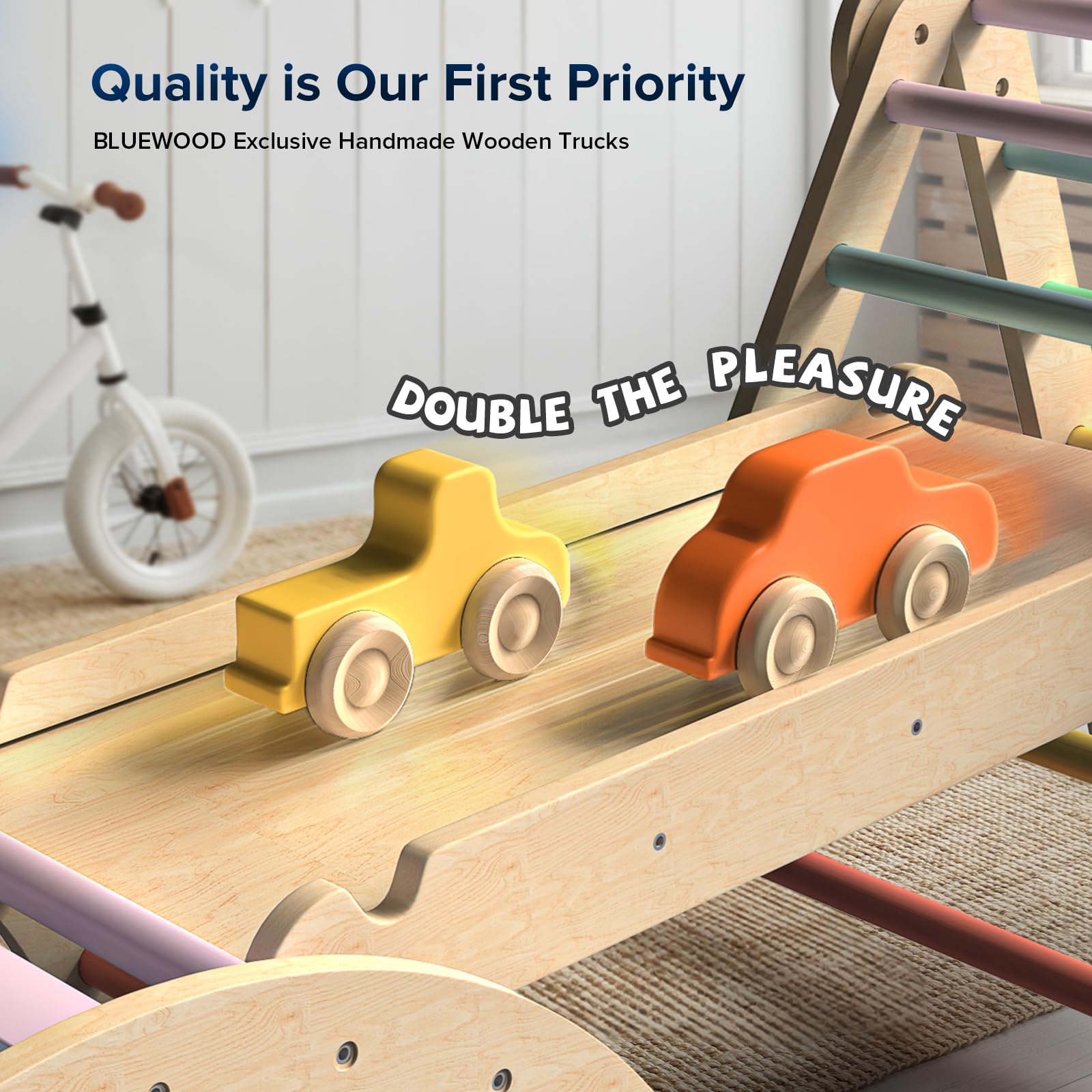 7-in-1 Foldable Wooden Montessori Baby Climbing Set With Arch Ramp &amp; Ladder-kids Furniture