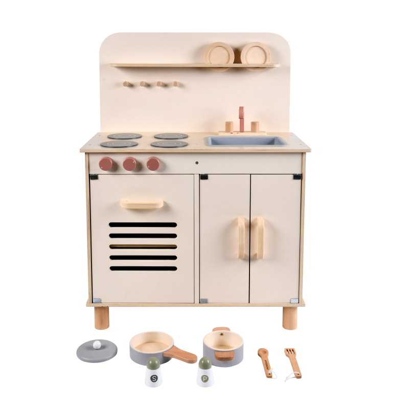 Wholesale Modern Wooden Toddler Kitchen Set Pretend Play Cooking Playsets Role Play Educational Toy Safe Material with Approved