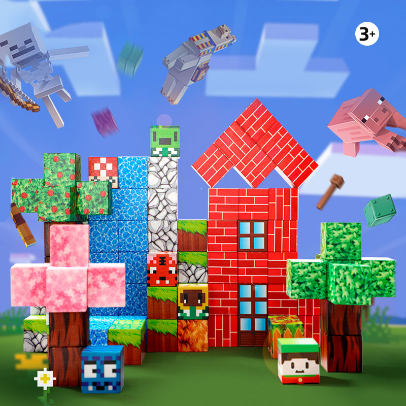 Magnetic Cube Magnet Brick Toys "Forest Adventure" DIY Assembly Creative Combination Block Model Building Toys
