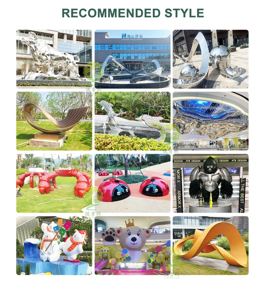 Estilo recomendado de escultura em vidro e aço