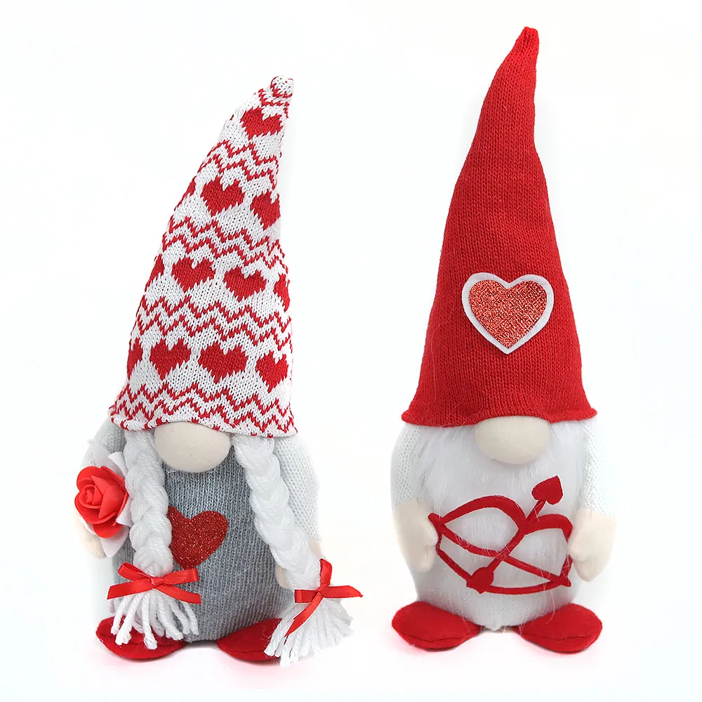 2023 Novo Boneco de Natal Fofo de Gnomos de Pelúcia com Luzes LED Sinais de Amor Cupido para Presente de Casamento Festa