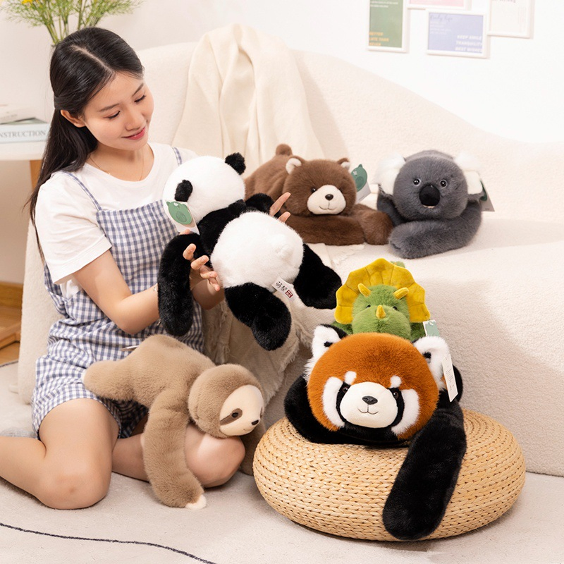 Preço de Atacado Pelúcia Personalizada Design Sob Medida Boneco Super Macio Brinquedos para Crianças Preguiçoso Pelúcia Fluffy Guaxinim Urso Koala Girafa Animal de Pelúcia Pesado Fábrica