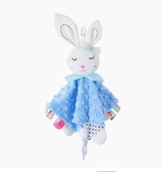 Cobertor de Segurança Personalizado para Bebê em Algodão Orgânico Muslin, Brinquedo Confortável, Cobertor de Coelho Macio para Presente de Recém-Nascido
