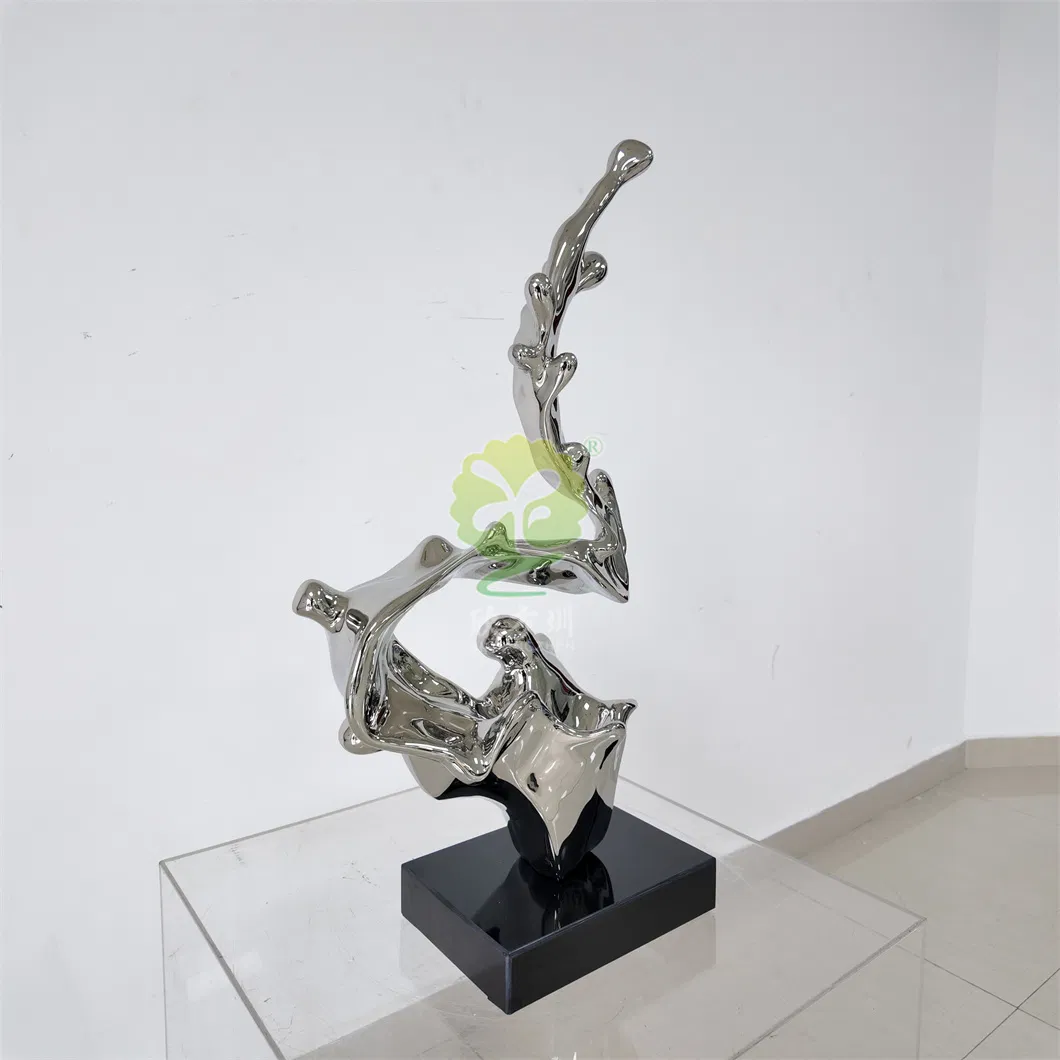 Escultura Abstrata Personalizada em Aço Inoxidável para Lobby de Hotel e Vila, Mobiliário de Piso