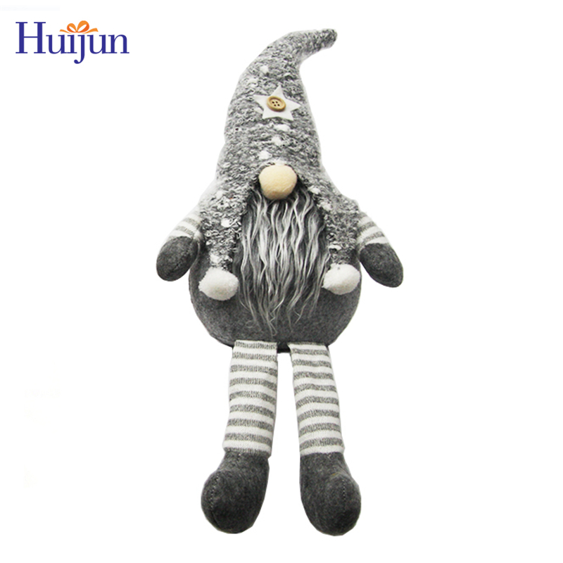 Estilo Nórdico 18" Gnomos de Malha Marrom Cinza Sem Rosto para Decoração de Natal Alegre