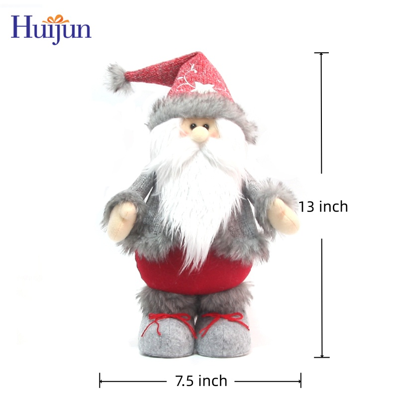 Conjunto de Presente de Ornamento de Natal Personalizado e Personalizável, Coleção de Bonecos de Pelúcia em Pé para Decoração de Casa