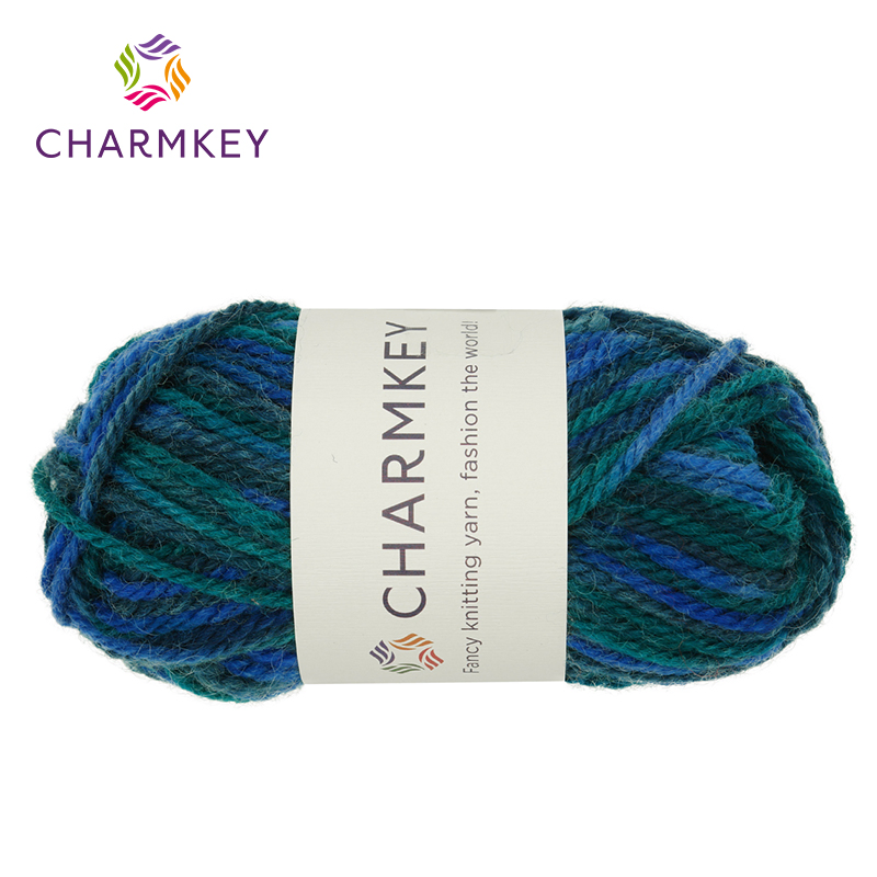 Lã tingida em espaço para tricô manual, fio fancy para crochê e artesanato amigurumi, atacado