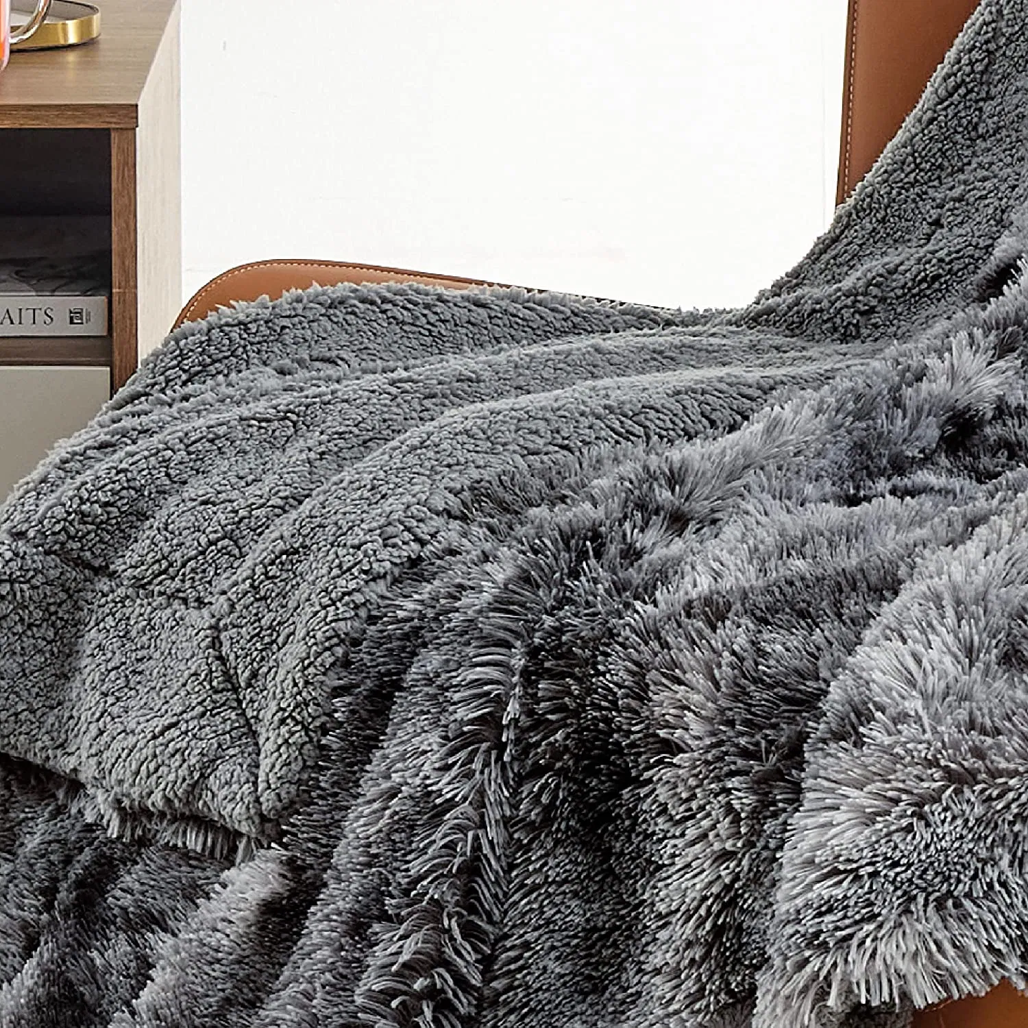 Cobertor de Lã Falsa Luxuoso e Confortável da Fábrica, Ultra Macio e Fofo, Cobertores para o Inverno e Primavera