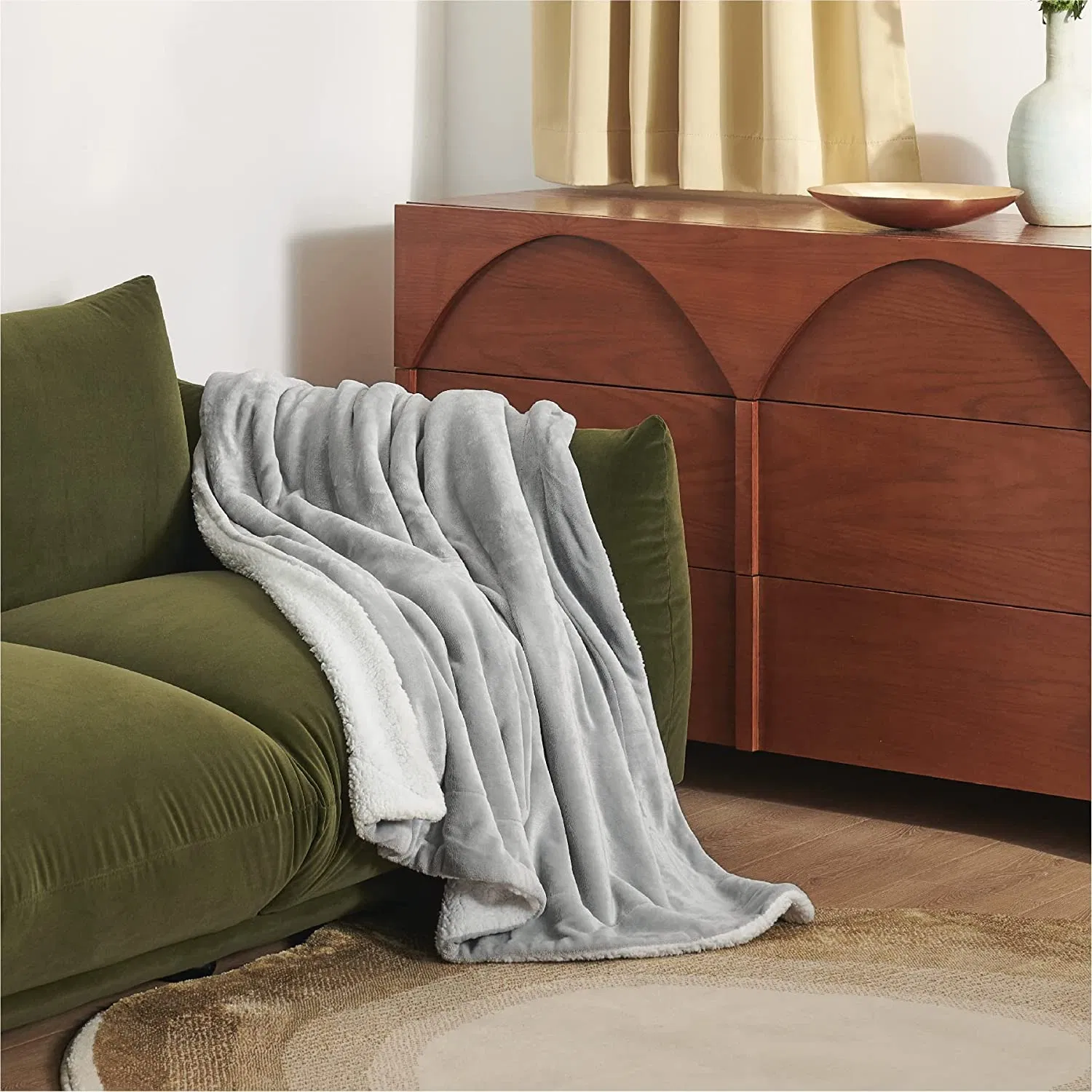 Cobertor de Sherpa de Luxo Moderno e Macio, Quente e Confortável, em Flanela de Fleece, Personalizado em Cor e Tamanho para Cama