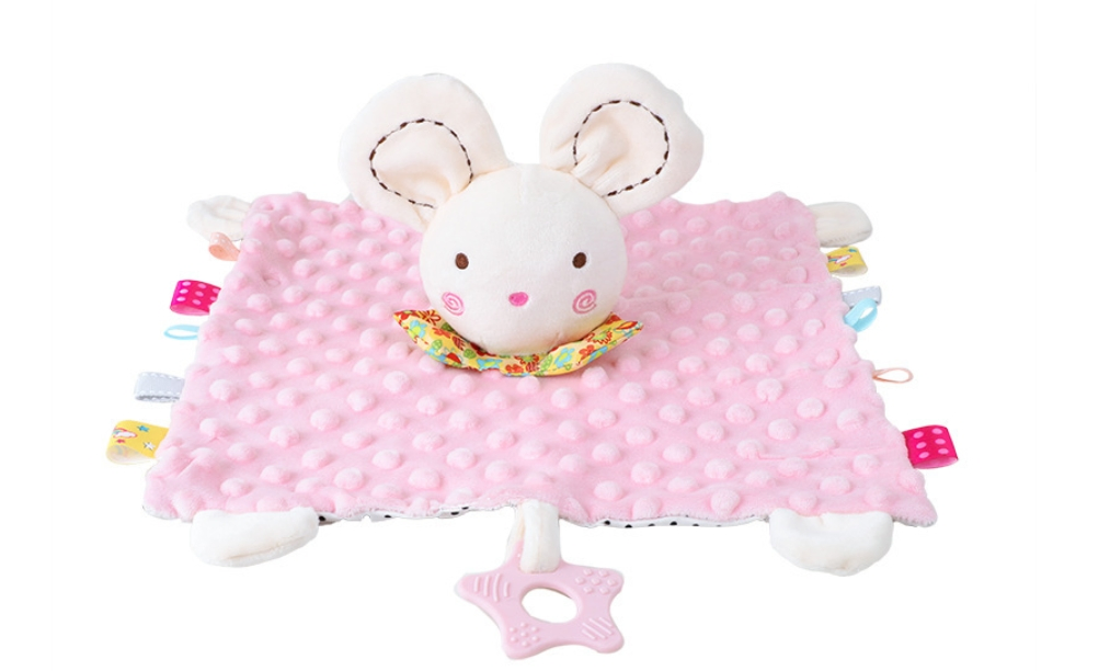 Cobertor de Segurança Personalizado para Bebê em Algodão Orgânico Muslin, Brinquedo Confortável, Cobertor de Coelho Macio para Presente de Recém-Nascido