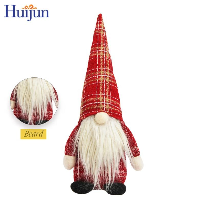 Ornamento de Gnomos de Natal Tricotados por Atacado, Boneco de Papai Noel Sem Rosto em Pé com Barba, Decoração para o Lar de Natal