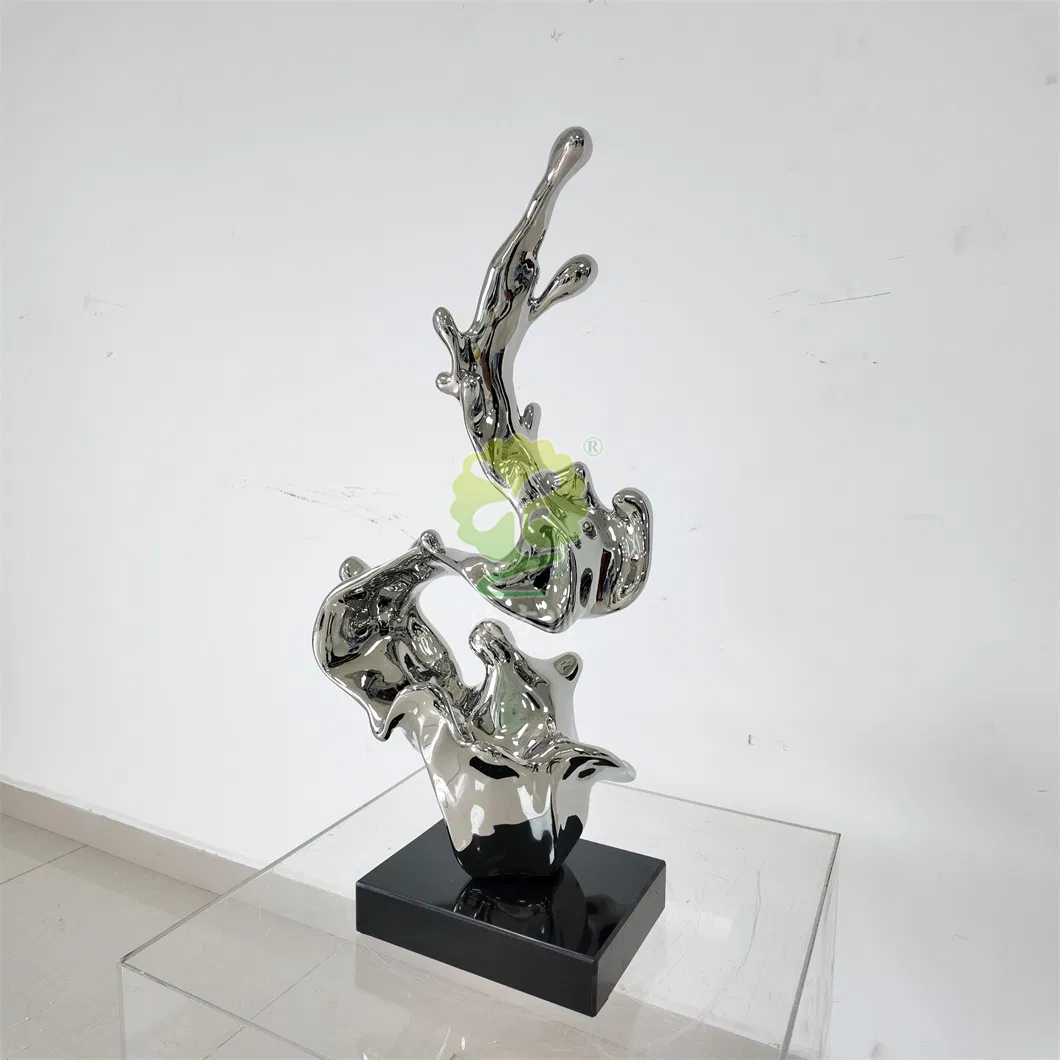 Escultura Abstrata Personalizada em Aço Inoxidável para Lobby de Hotel e Vila, Mobiliário de Piso