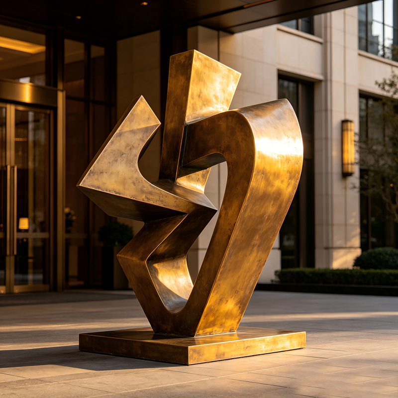 Escultura de Figura Humana Abstrata Moderna em Bronze Fundido, Arte de Vestuário Suave para Mobiliário de Espaços Comerciais de Alto Padrão