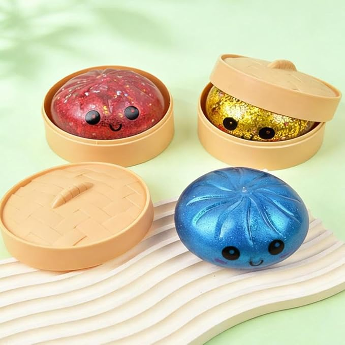 Caixa de Mistério de Bolinhos, Caixa de Squeeze de Bolinhos com Glitter, Brinquedo Sensorial de Fidget de TPR de Baixa Elevação para Ansiedade, 10colors Caixas de Presentes de Bolinhos Aleatórias