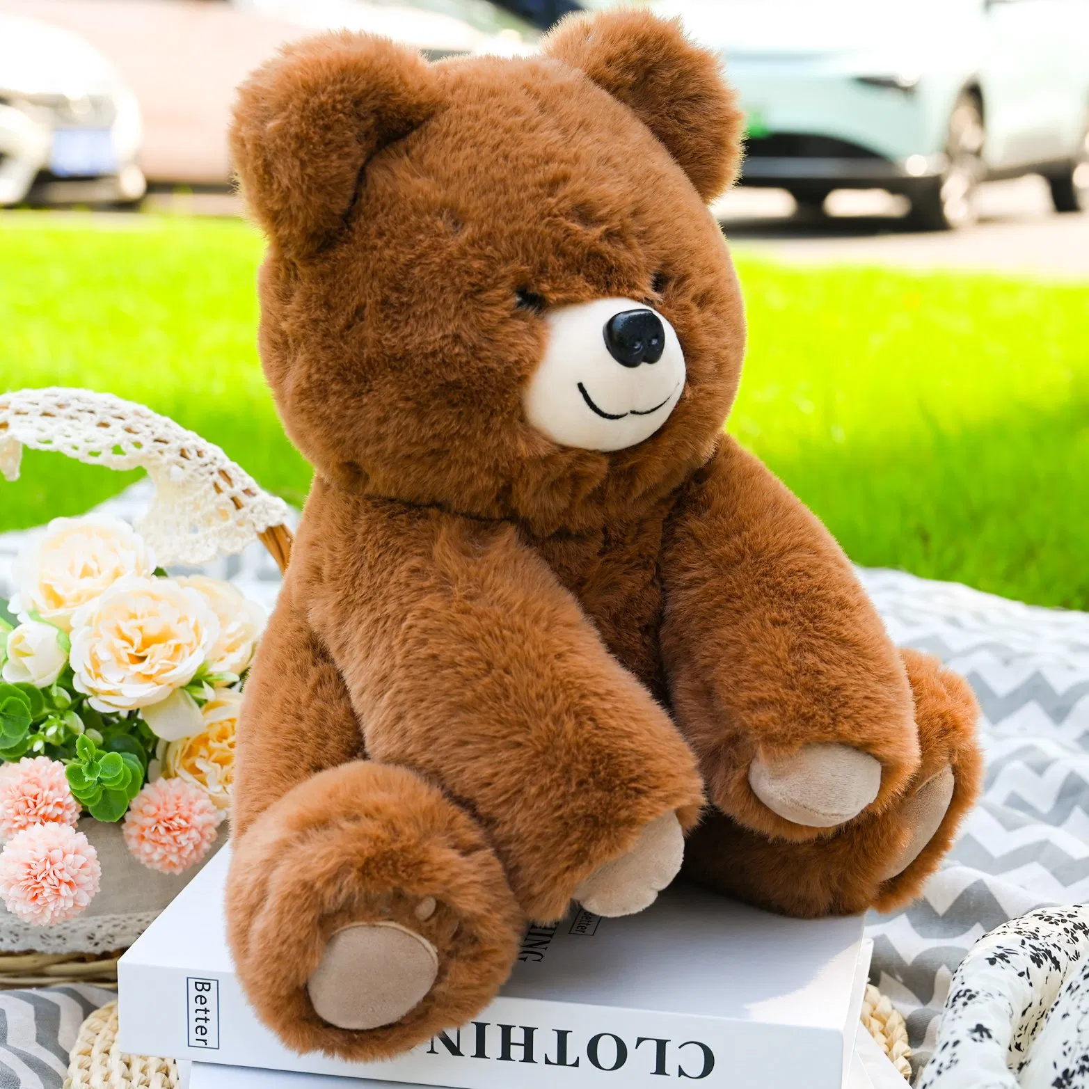 Brinquedo de pelúcia grande tamanho, urso de pelúcia marrom para sofá, escritório, cama, presente para crianças, urso personalizado, animal de pelúcia macio
