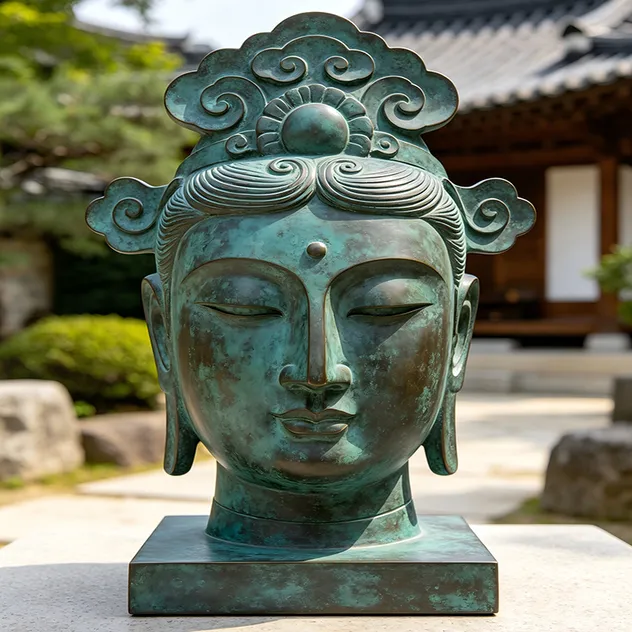 Escultura de Cabeça de Buda