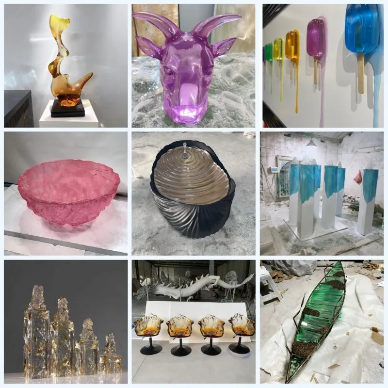 3D Escultura de Arte em Resina Transparente