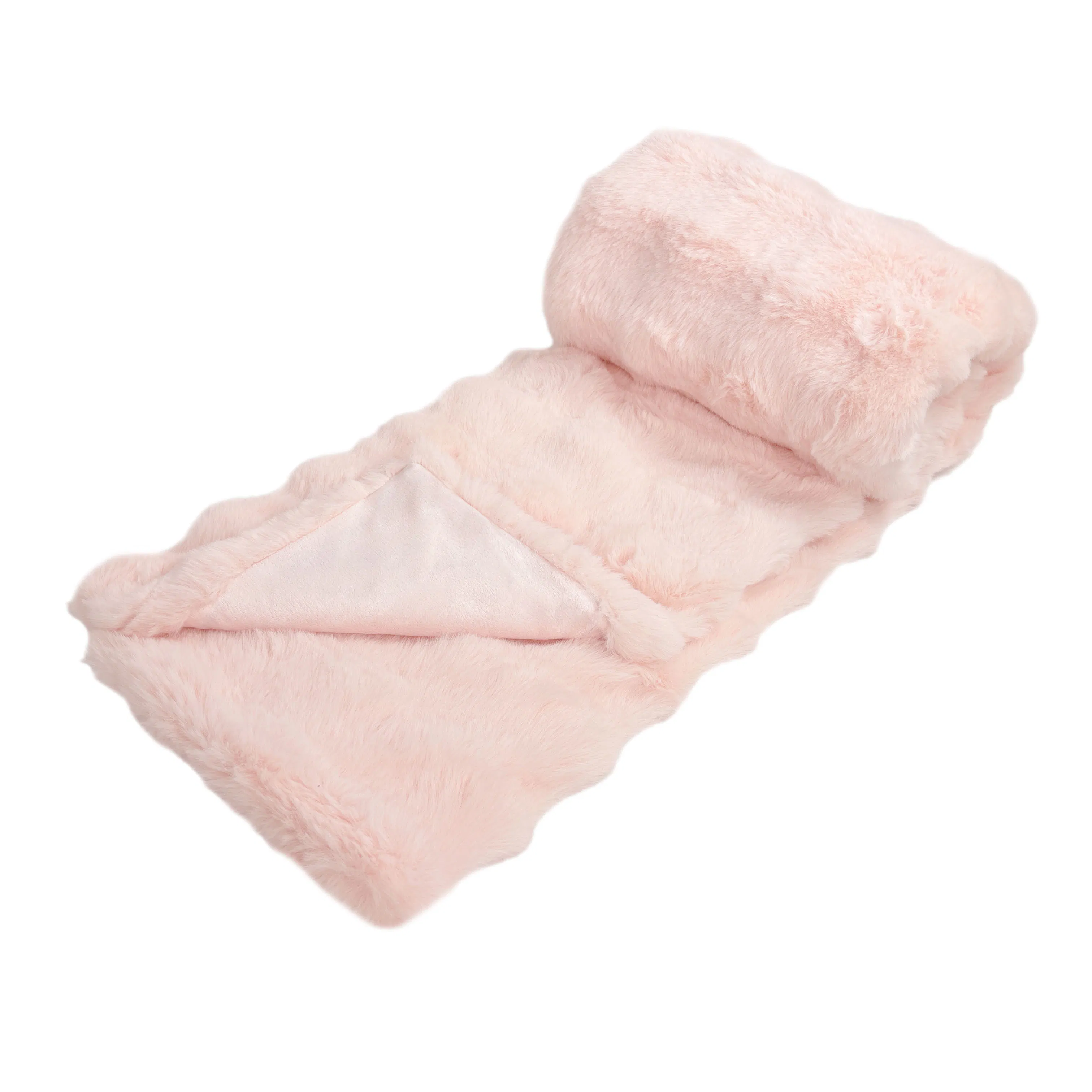 Cobertor de Pelúcia Rosa Luxuoso e Confortável, Essencial para Sonecas, Elegante em Pelo de Coelho Sintético