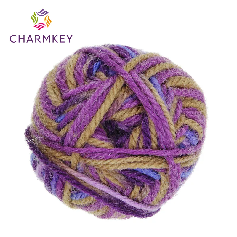 Lã tingida em espaço para tricô manual, fio fancy para crochê e artesanato amigurumi, atacado