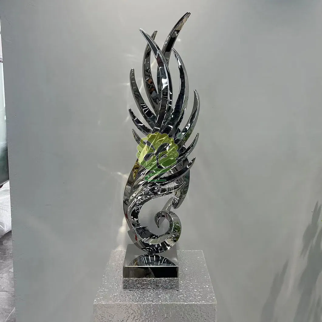 Escultura Abstrata Personalizada em Aço Inoxidável para Lobby de Hotel e Vila, Mobiliário de Piso