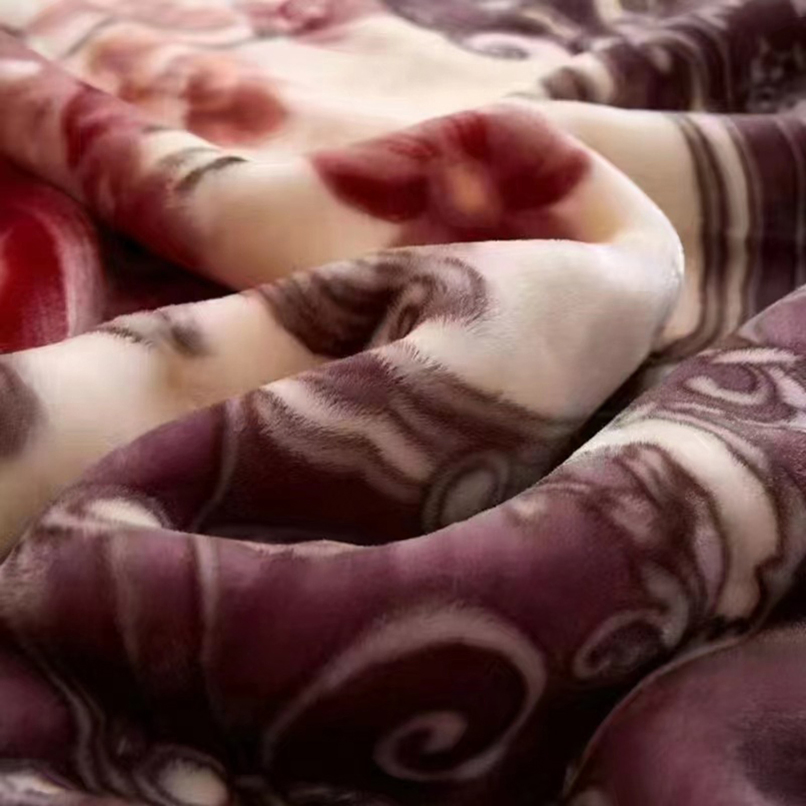 Cobertor de Raschel Plush Pesado - Cobertores de Mink Coreano - Fleece Impresso Silky Soft 2 Ply