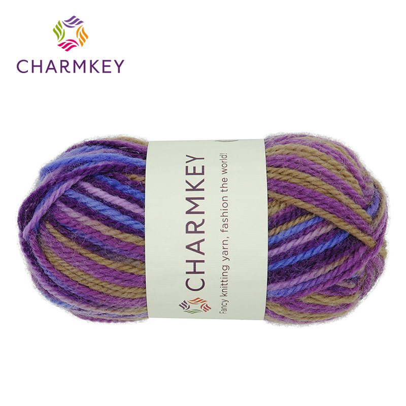 Lã tingida em espaço para tricô manual, fio fancy para crochê e artesanato amigurumi, atacado