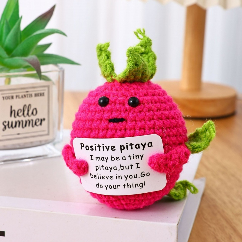 Conjunto de Presentes de Boneca Tricotada com Afirmações Positivas Perfeito para Animar, Lembrancinhas de Festa, Decoração de Mesa de Escritório