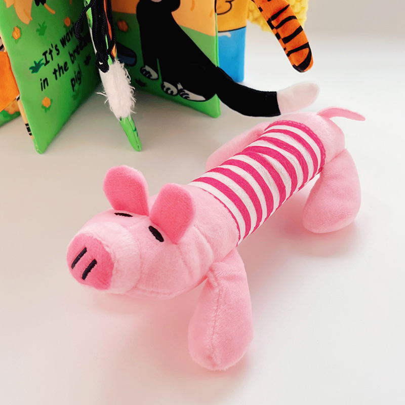 Brinquedos de Pelúcia Bordados de Pato e Porquinho com Squeaker para Animais de Estimação, Resistentes a Mordidas, Alívio do Estresse, Brinquedos Interativos para Mastigar, Suprimentos Fofos para Cães e Gatos