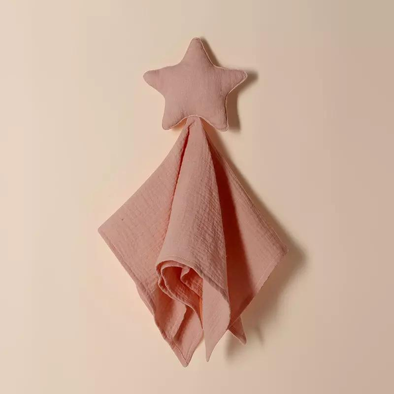 100% Brinquedos de conforto para bebês em muselina de algodão orgânico com estrelas e luas