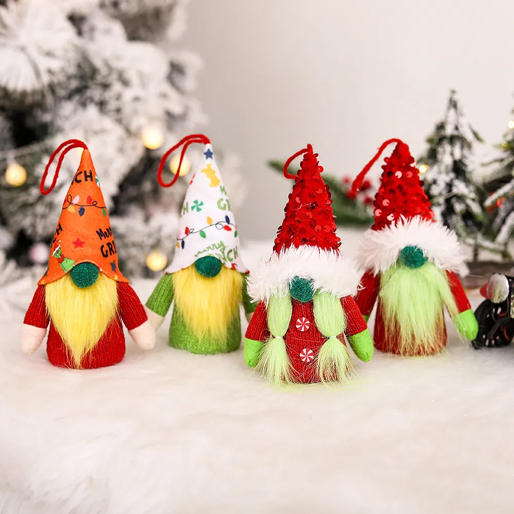 4 Bonecos de Gnomos de Natal Plush Macios e Fofos Feitos à Mão com Luzes LED Quentes para Decoração de Festa em Casa