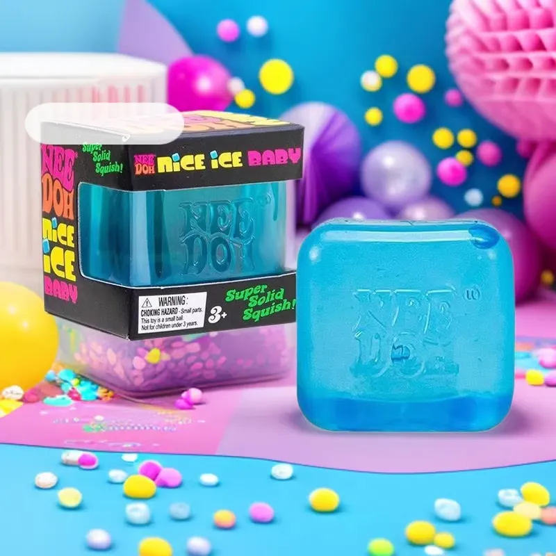 Brinquedo sensorial de compressão Schylling Needoh Nice Cube, brinquedo quadrado de ventosas, brinquedos squishy Needoh Nee Doh Nedoh, brinquedo promocional