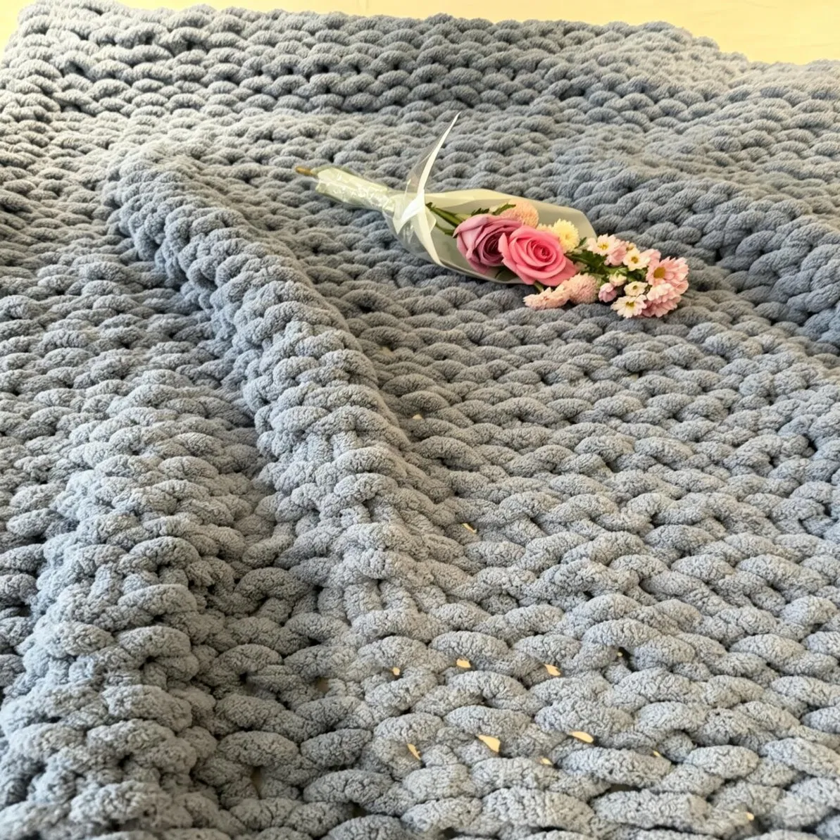 Cobertor de Tricô Chunky, Cobertor de Chenille Tricotado à Mão Quente, Decoração para o Lar Cobertor de Lã Espessa com Trança, Cobertor de Fleece Macio e Respirável para o Natal no Sofá