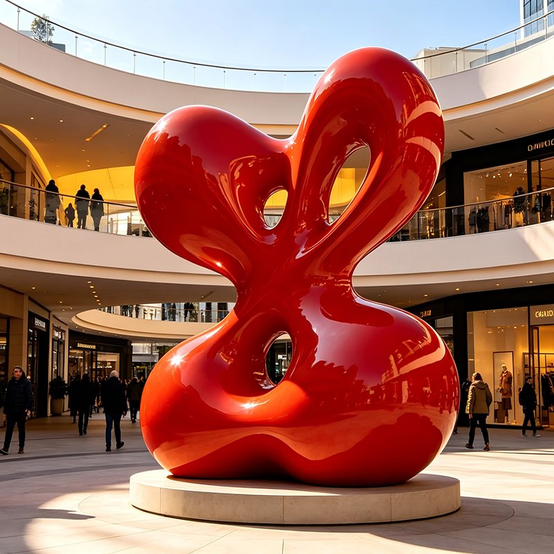 Escultura Abstrata em Forma de Pétala Multicolorida e Brilhante em FRP, Escultura de Flor em Fibra de Vidro Feita à Mão, Ornamentos de Decoração Suave para Átrios de Shoppings e Vilas de Férias