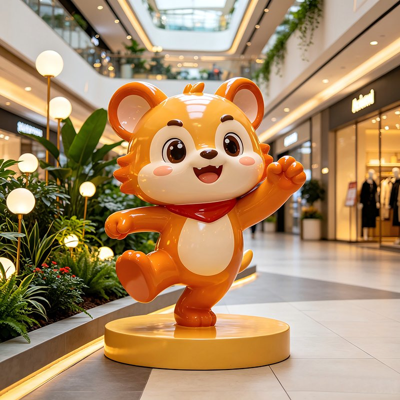 Escultura de Ornamento Freestanding de FRP de Bebê Cartoon Fofo, Escultura de Ponto Viral para Janela de Shopping e Decoração de Atriun com Roupa Macia