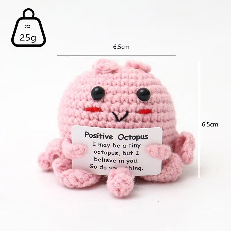 Conjunto de Presente de Boneco de Lã com Afirmações Positivas para Decoração Alegre de Escritório
