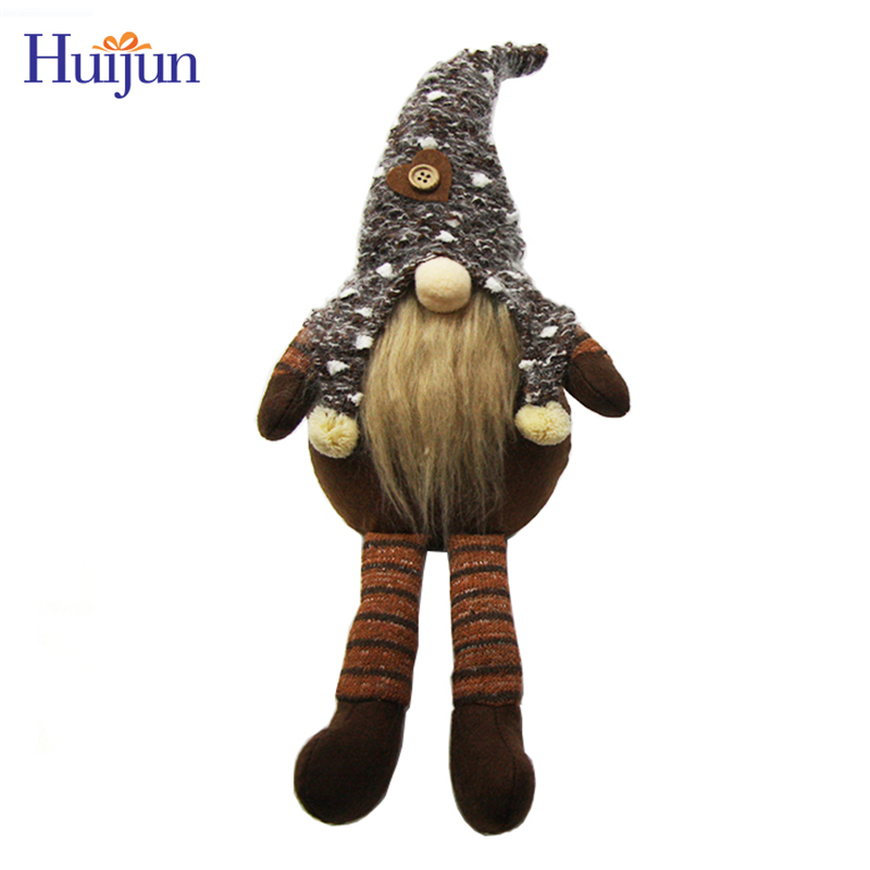 Estilo Nórdico 18" Gnomos de Malha Marrom Cinza Sem Rosto para Decoração de Natal Alegre